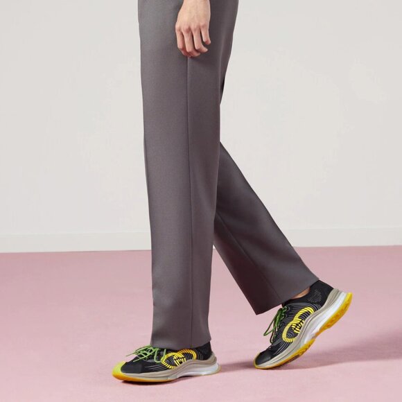 GUCCI SNEAKERS RUN RUBBER TRIMMED MESH SHOES w GG LOGO sz 11 11.5 - Picture 2 of 16